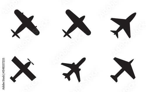 Plane icon set. Airplane icon vector. Flight transport symbol. Travel illustration. Holiday symbol
