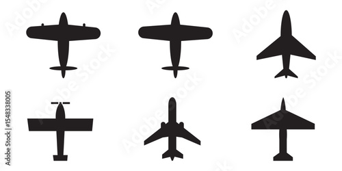 Plane icon set. Airplane icon vector. Flight transport symbol. Travel illustration. Holiday symbol