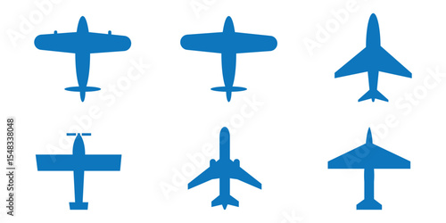 Plane icon set. Airplane icon vector. Flight transport symbol. Travel illustration. Holiday symbol
