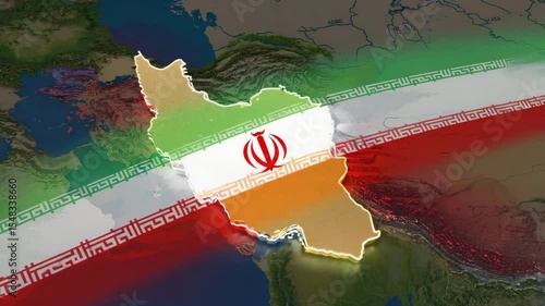 iran iranian flag map digital video motion