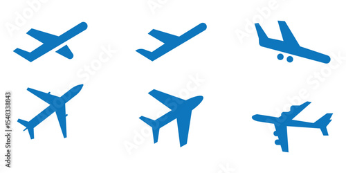 Plane icon set. Flight transport symbol. Airplane icon vector. Travel flat illustration. Travel symbol. Vector EPS 10