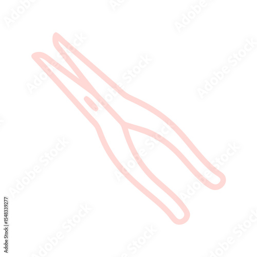 Precision eyebrow tweezers outline icon for perfect grooming and beauty care, essential tool for personal care and beauty professionals