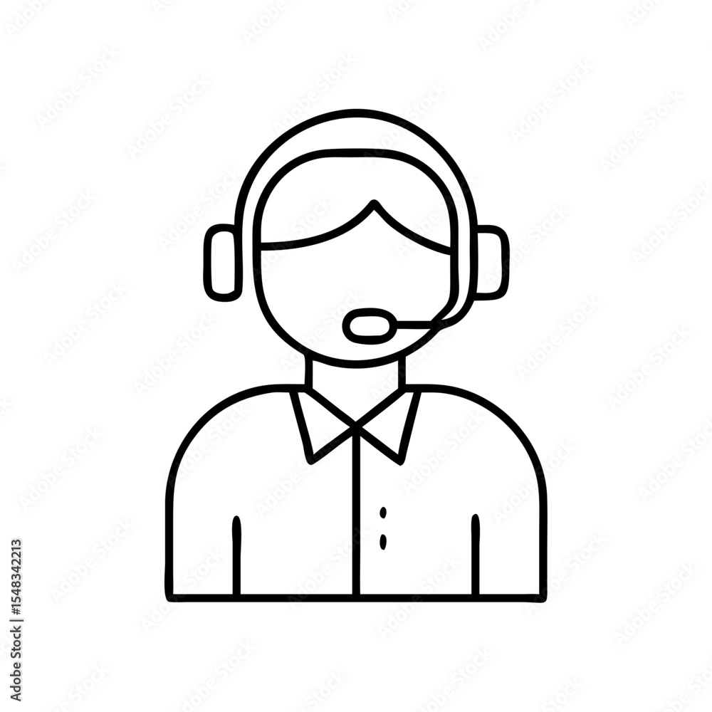 Host avatar with headset for public speaking Host avatar with headset for public speaking