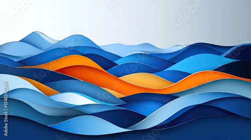 Abstract design of layered, colorful waves.