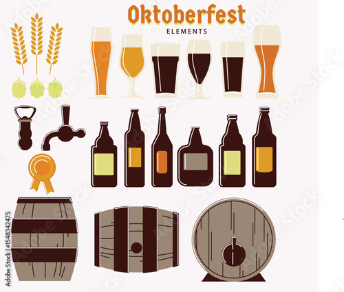 A set of craft beer glasses keg and beer mugs