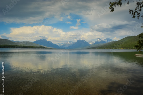 Lake McDonald in Glacier National Park, Montana, as viewed from Apgar Village on the west shore.