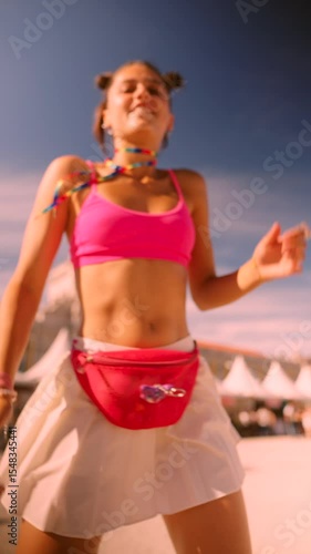 Join the Vibrant Summer Festival to Dance Joyfully in Colorful Bikinis and Stylish Accessories