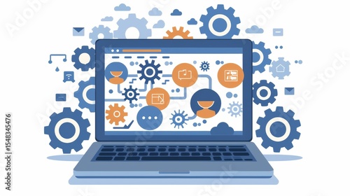 Wallpaper Mural Businessman utilizing ai technology and chatbots to enhance work efficiency and solve problems Torontodigital.ca