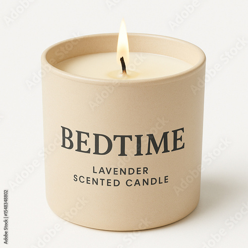 Scented Lavender Candle in Beige Jar – Bedtime Edition