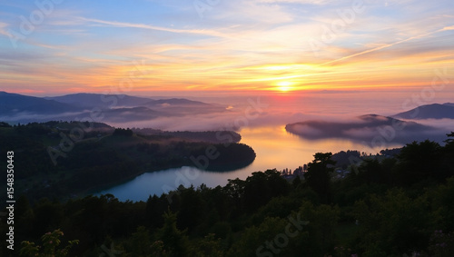 beautiful natural scenery background, mountains, forests, lakes, gardens, seas, waterfalls