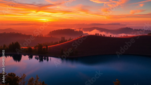 beautiful natural scenery background, mountains, forests, lakes, gardens, seas, waterfalls