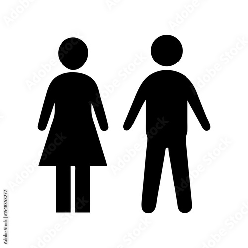 Man and woman icon vector illustration, gender symbol, restroom sign, toilet door signage, wc