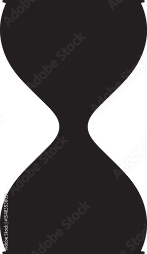 Black Hourglass Silhouette Logo Illustration for Posters