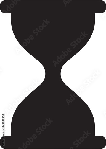 Isolated Black Hourglass Silhouette Logo Illustration
