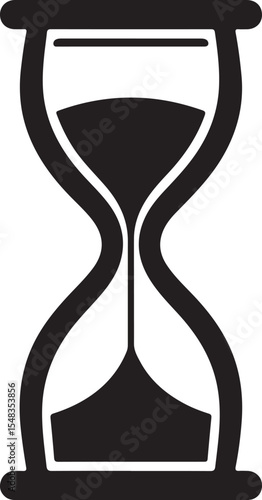 Hourglass Silhouette Logo Illustration for Design Projects