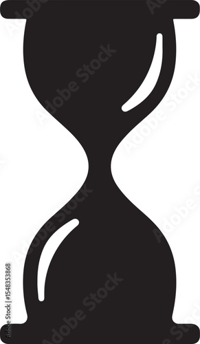 Monochrome Hourglass Silhouette Logo Illustration