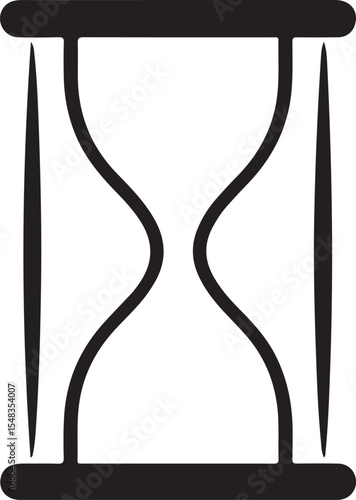 Modern Minimal Hourglass Silhouette Logo Illustration