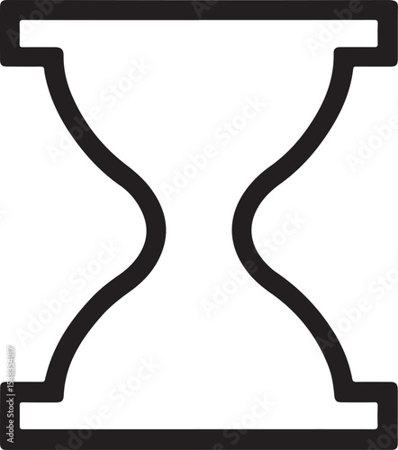 Vintage Outline Hourglass Silhouette Logo Line Illustration