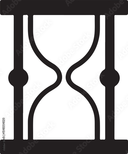 Flat Hourglass Silhouette Logo Illustration Art