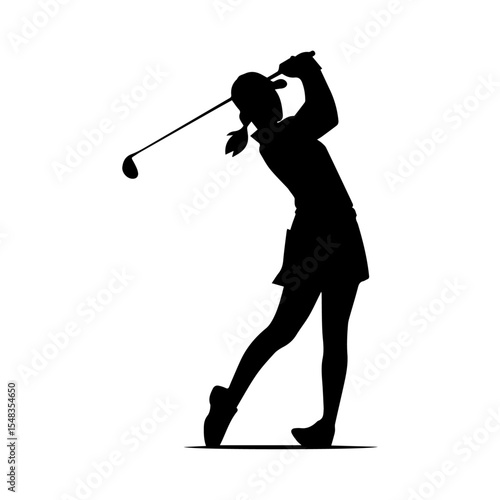 golf player silhouette vector