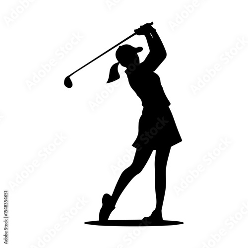 golf player silhouette vector
