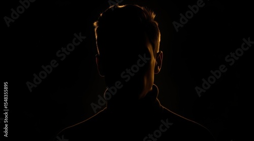 Silhouetted Young Man in Golden Light