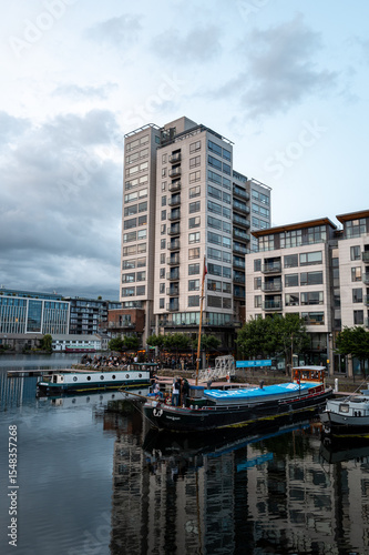 Photography Dublin, Ireland - June 6 2025 Architecture during the golden our at Dockland's