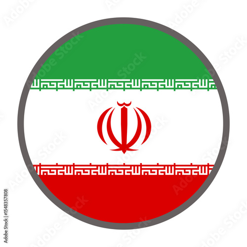 round flag of Iran country on white background vector
Vector round flag
