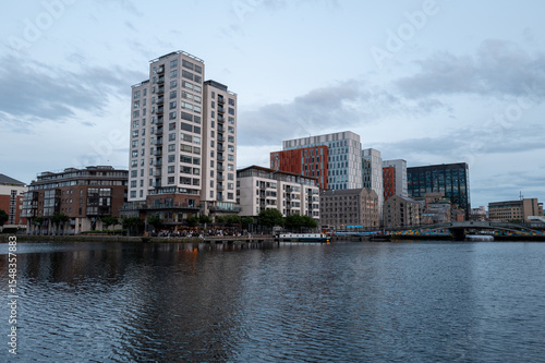 Photography Dublin, Ireland - June 6 2025 Architecture during the golden our at Dockland's