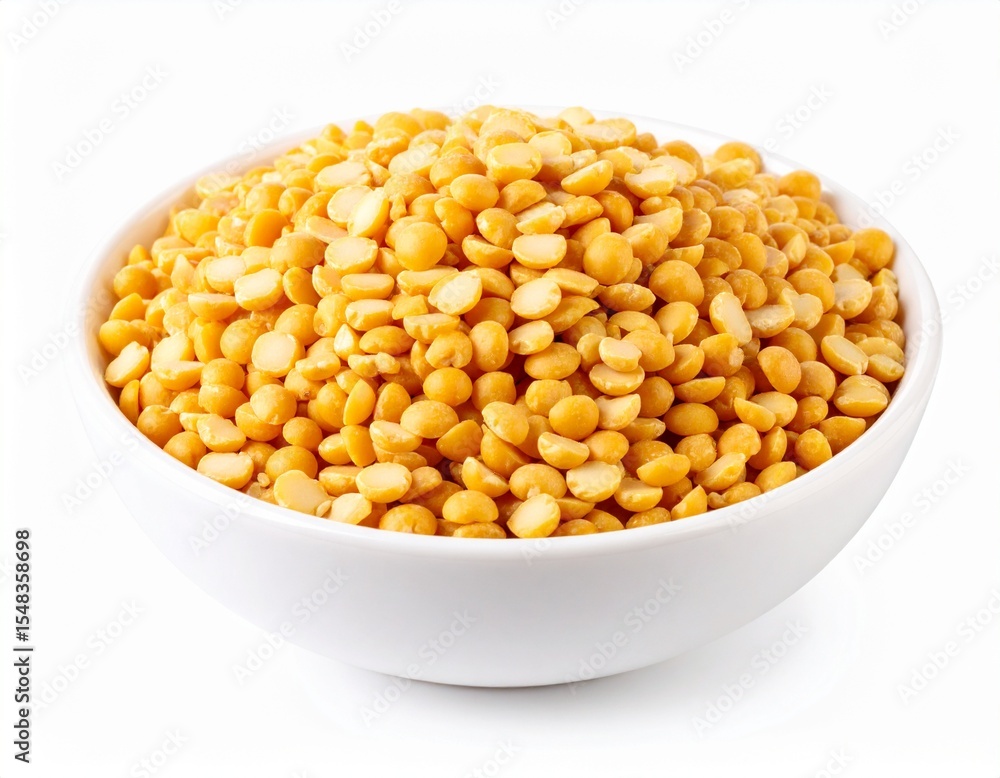 tur dal in the bowl isolated on white background tur dal in the bowl isolated on white background