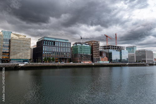 Photography Dublin, Ireland - June 6 2025 Architecture during the golden our at Dockland's