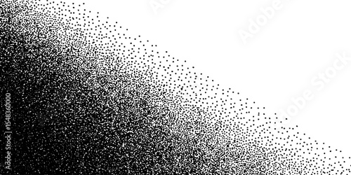 Abstract fuzzy wool fibre texture in black and white halftone design