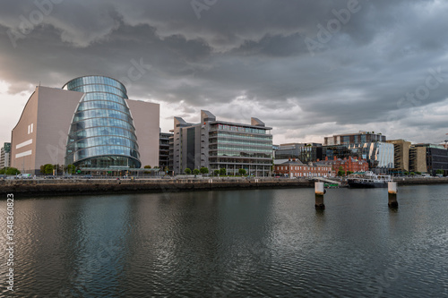 Photography Dublin, Ireland - June 6 2025 Architecture during the golden our at Dockland's