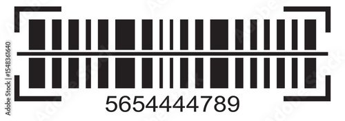 Barcode read vector icon set in black color.