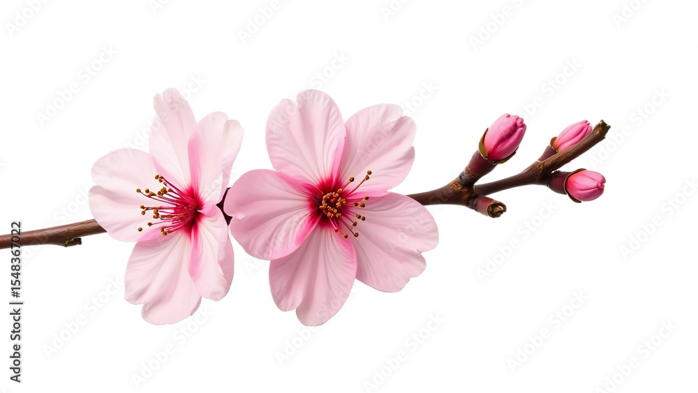 Naklejka premium Cherry blossom branch – isolated on transparent background