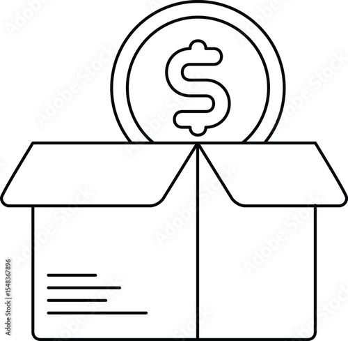 SEO Monetization Box Icon  Gear and Dollar Symbol Vector for Revenue Strategy and Website Income