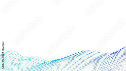 ドットウェーブ、グラデーションのフレーム、テンプレート、背景素材 16:9 青