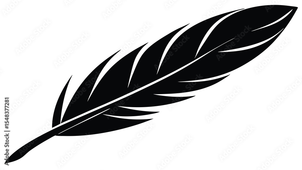 Obraz premium Elegant Black Feather Illustration A Vector Graphic Design Element