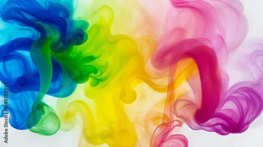 Colorful Smoke Wave Design with Blue and Rainbow Fractal Patterns Colorful Smoke Wave Design with Blue and Rainbow Fractal Patterns