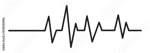 heart rate pulse graph. heartbeat line symbol. ECG, EKG test report. vector illustration on transparent background.