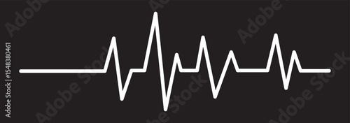 heart rate pulse graph. heartbeat line symbol. ECG, EKG test report. vector illustration on transparent background.