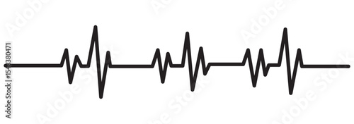heart rate pulse graph. heartbeat line symbol. ECG, EKG test report. vector illustration on transparent background.