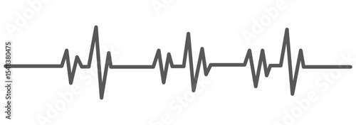 Red heartbeat line icon. Vector illustration isolated on a white background. Eps 10. With love in heart.
