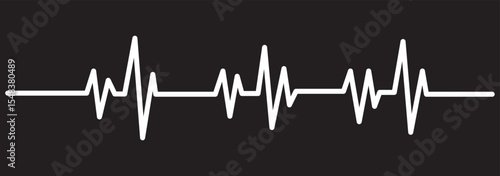 Red heartbeat line icon. Vector illustration isolated on a white background. Eps 10. With love in heart.