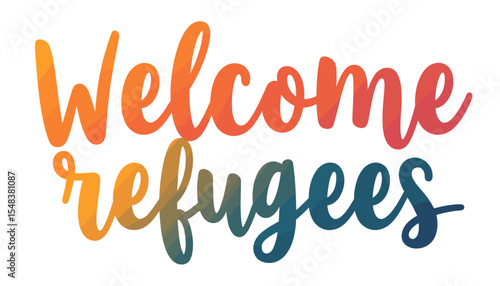 Welcome refugees concept representing Set of international human rights day  
