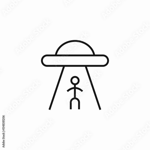 alien abduction scenario icon sign vector