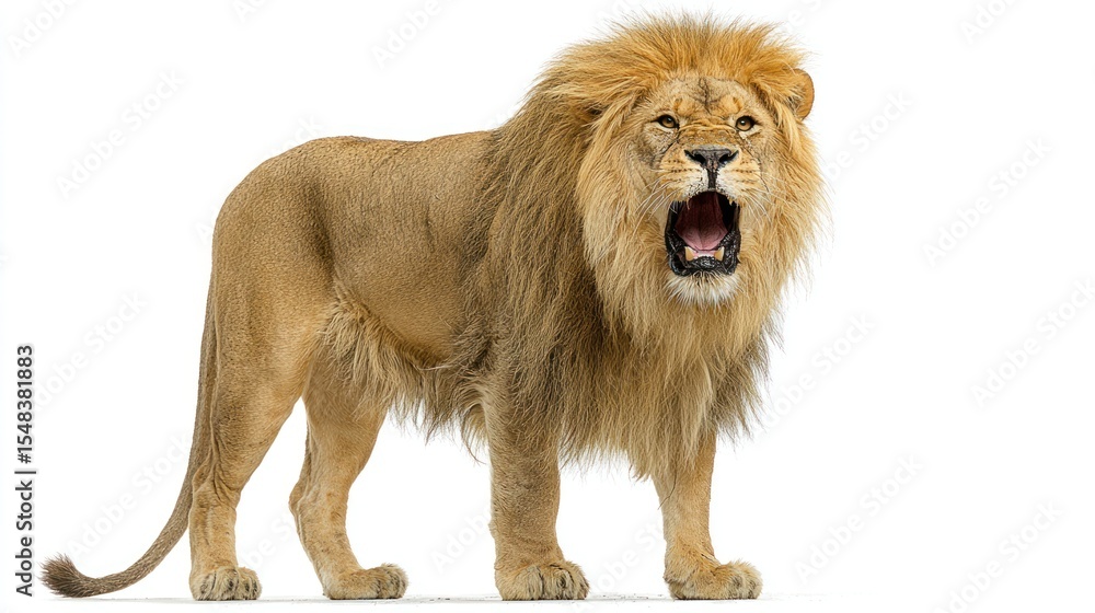 Obraz premium Lion roaring, full body shot