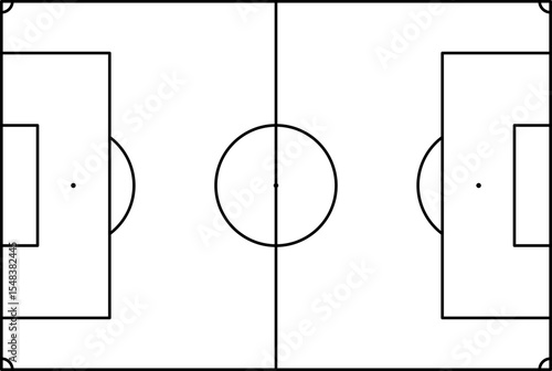 field, Football Field Line Icon – Minimalist Soccer Pitch Vector