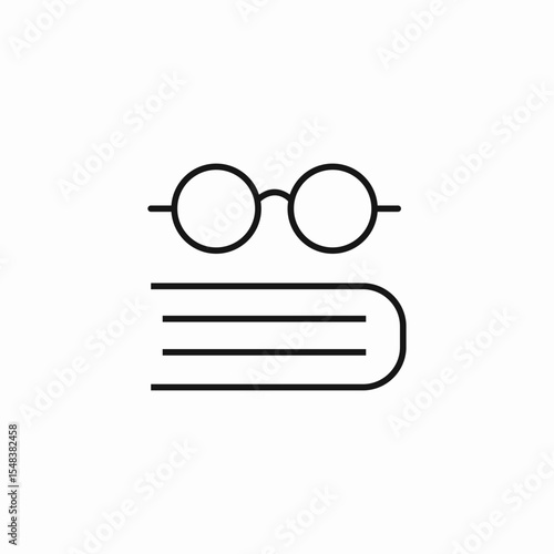 reading glasses book icon sign vector