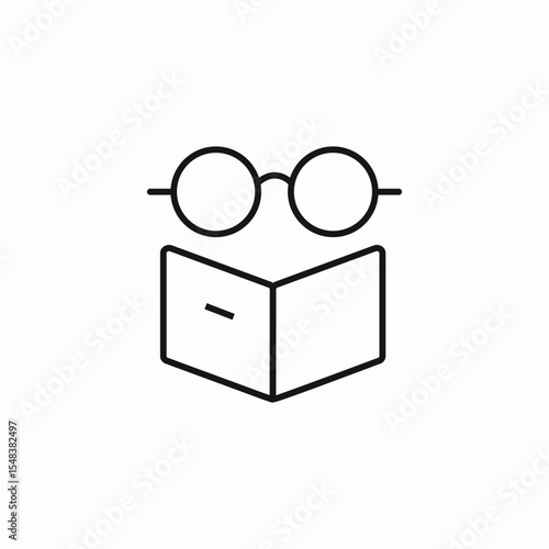 reading glasses opened book icon sign vector